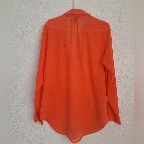NWOT TOMMY BAHAMA Vibrant Orange Blouse - Picture 2 of 7
